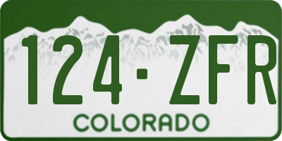 CO license plate 124ZFR