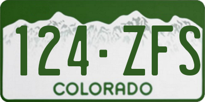 CO license plate 124ZFS