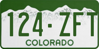 CO license plate 124ZFT