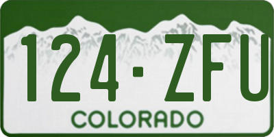 CO license plate 124ZFU
