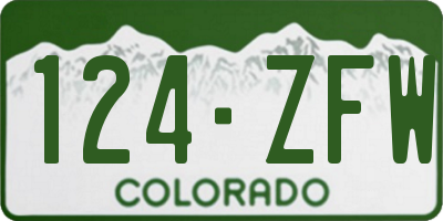 CO license plate 124ZFW