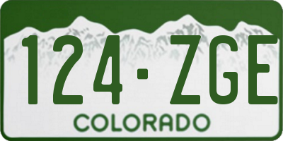 CO license plate 124ZGE