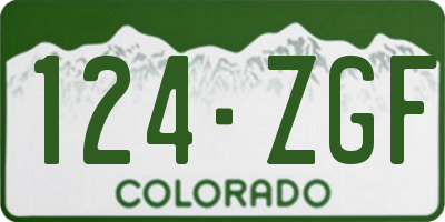 CO license plate 124ZGF