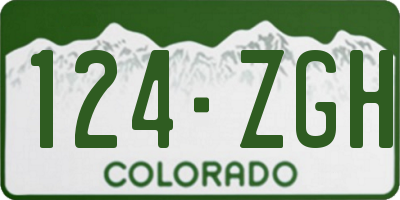 CO license plate 124ZGH