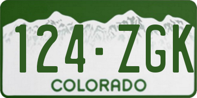 CO license plate 124ZGK
