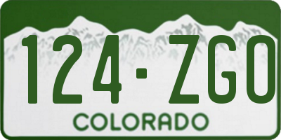 CO license plate 124ZGO