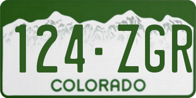 CO license plate 124ZGR