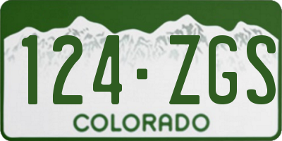CO license plate 124ZGS