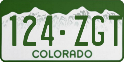 CO license plate 124ZGT