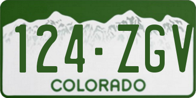 CO license plate 124ZGV