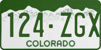 CO license plate 124ZGX