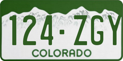 CO license plate 124ZGY