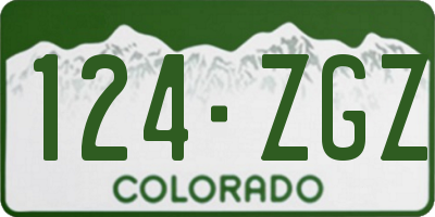 CO license plate 124ZGZ