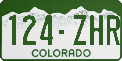 CO license plate 124ZHR