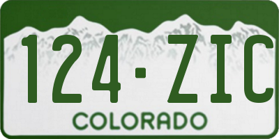 CO license plate 124ZIC