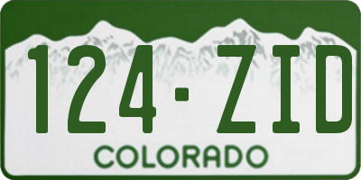 CO license plate 124ZID