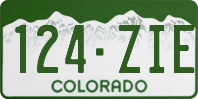CO license plate 124ZIE