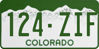CO license plate 124ZIF