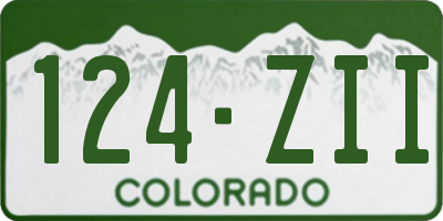CO license plate 124ZII