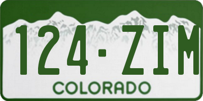 CO license plate 124ZIM