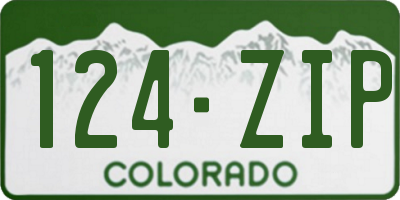 CO license plate 124ZIP