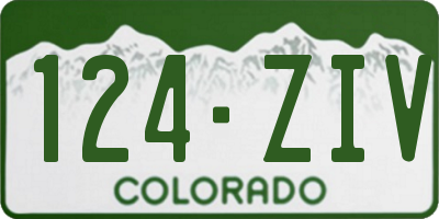 CO license plate 124ZIV