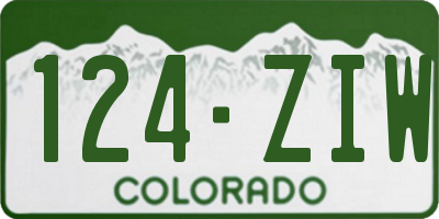 CO license plate 124ZIW