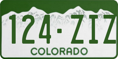 CO license plate 124ZIZ