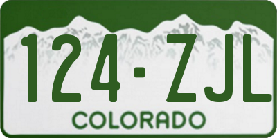 CO license plate 124ZJL