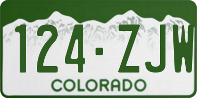 CO license plate 124ZJW