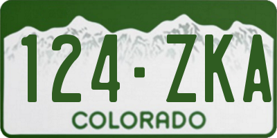 CO license plate 124ZKA