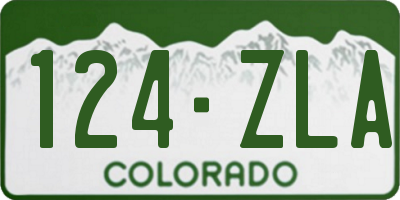 CO license plate 124ZLA