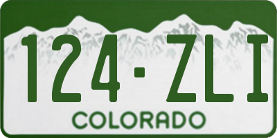 CO license plate 124ZLI