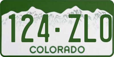 CO license plate 124ZLO