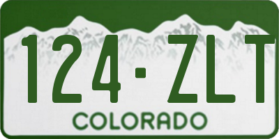 CO license plate 124ZLT