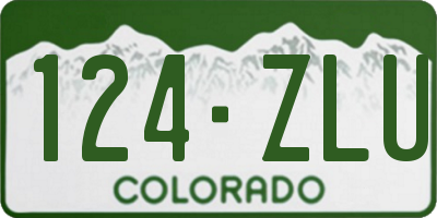 CO license plate 124ZLU