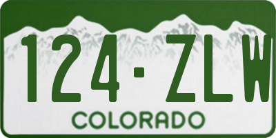CO license plate 124ZLW
