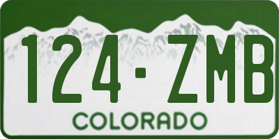 CO license plate 124ZMB