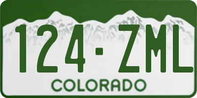 CO license plate 124ZML