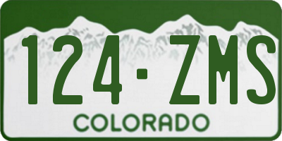 CO license plate 124ZMS