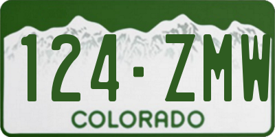 CO license plate 124ZMW