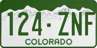 CO license plate 124ZNF