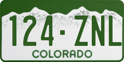 CO license plate 124ZNL