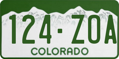 CO license plate 124ZOA