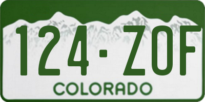 CO license plate 124ZOF
