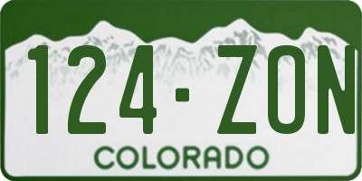 CO license plate 124ZON
