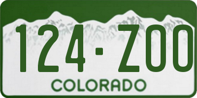 CO license plate 124ZOO