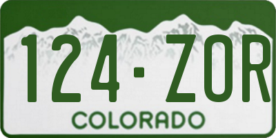 CO license plate 124ZOR