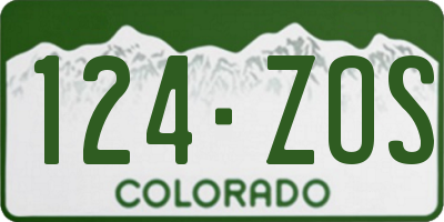 CO license plate 124ZOS
