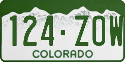 CO license plate 124ZOW